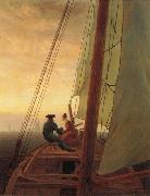 Caspar David Friedrich On a Sailing Ship oil painting artist